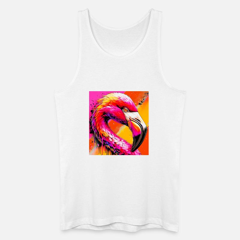 Flamingo - Männer Bio Tank Top - Weiß