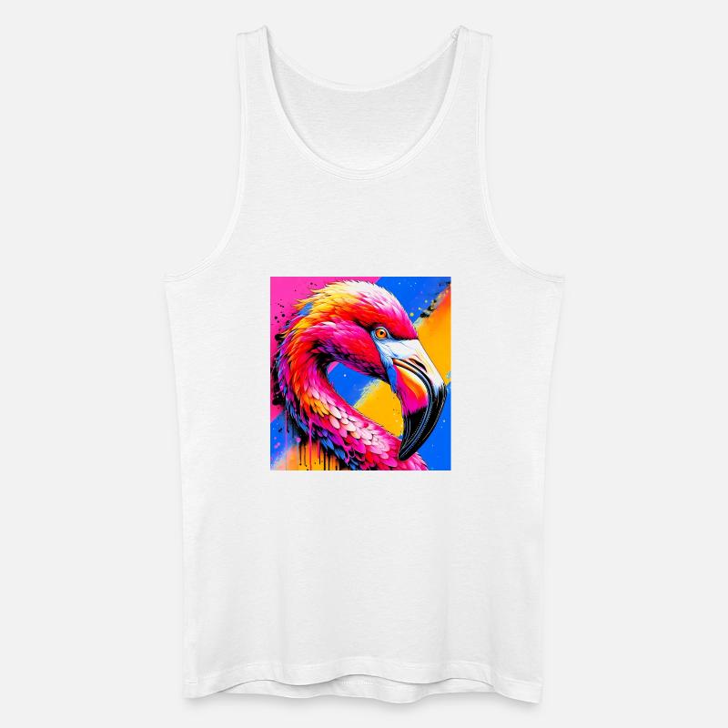 Flamingo - Männer Bio Tank Top - Weiß