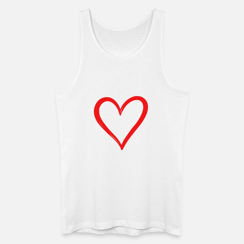 Herz - Männer Bio Tank Top - Weiß