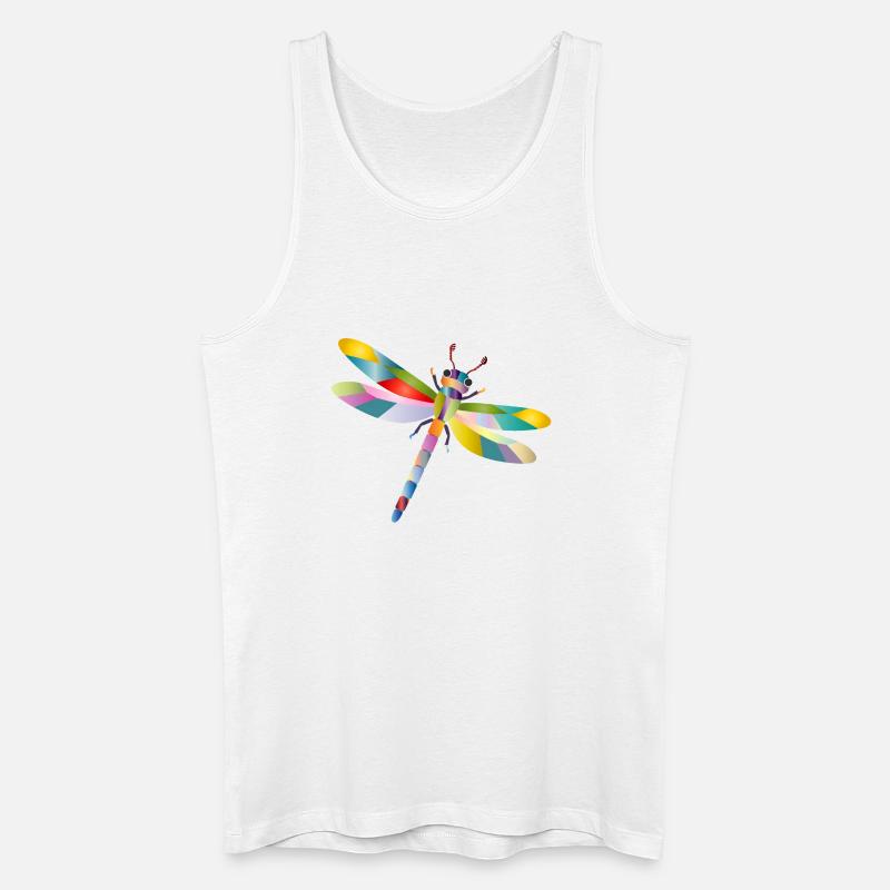 Bunte Libelle Regenbogen Stil - Männer Bio Tank Top - Weiß