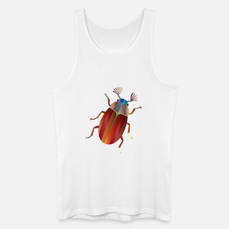 Bunter Maikäfer Retro Stil - Männer Bio Tank Top - Weiß
