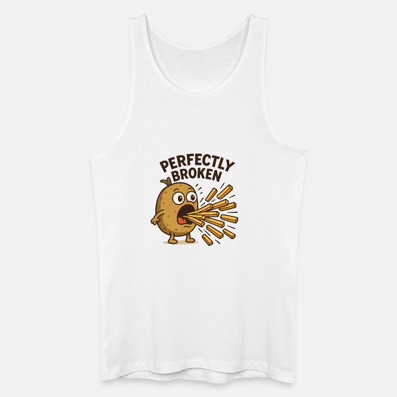 Perfekt Zerbrochen Kartoffel - Männer Bio Tank Top - Weiß