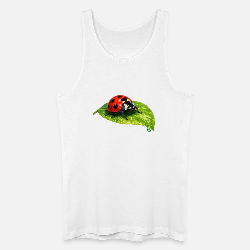 Ladybug on leaf - Men’s Organic Tank Top - white