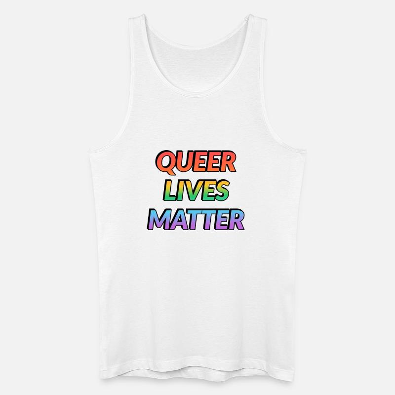 Queer Lives Matter Regenbogen - Männer Bio Tank Top - Weiß