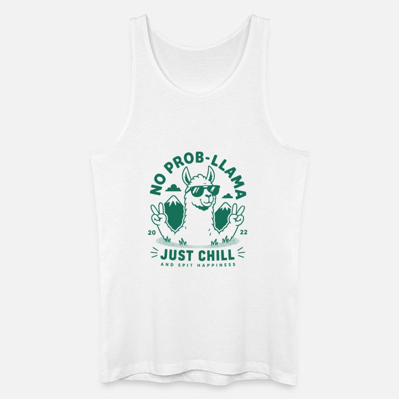 Llamaste Meditation Lama - Männer Bio Tank Top - Weiß