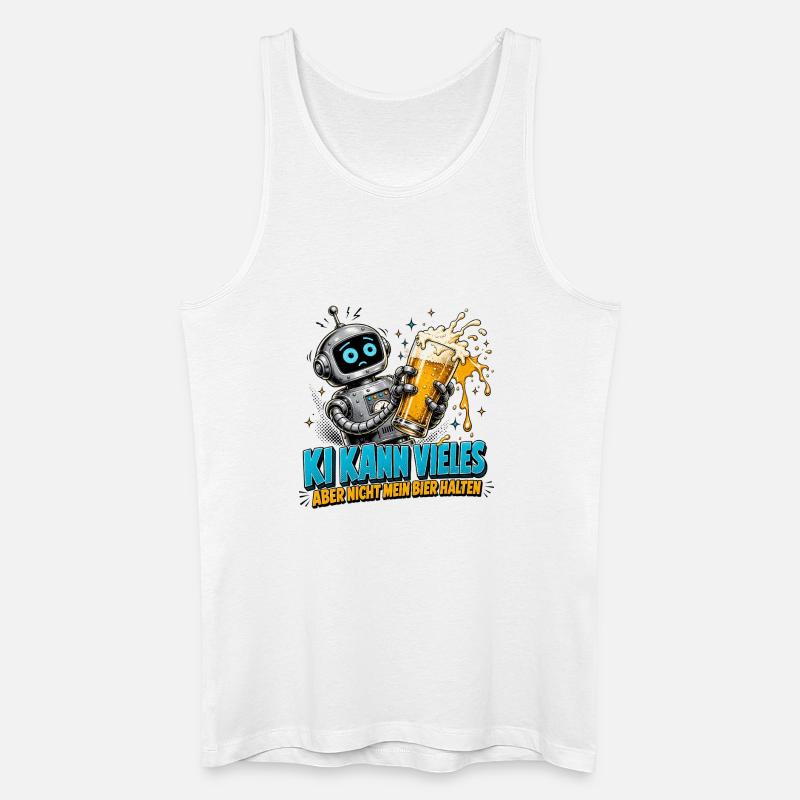 Roboter Bier Spruch - Männer Bio Tank Top - Weiß