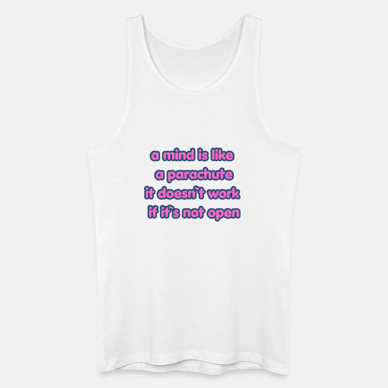 Open Mind Parachute Zitat - Männer Bio Tank Top - Weiß
