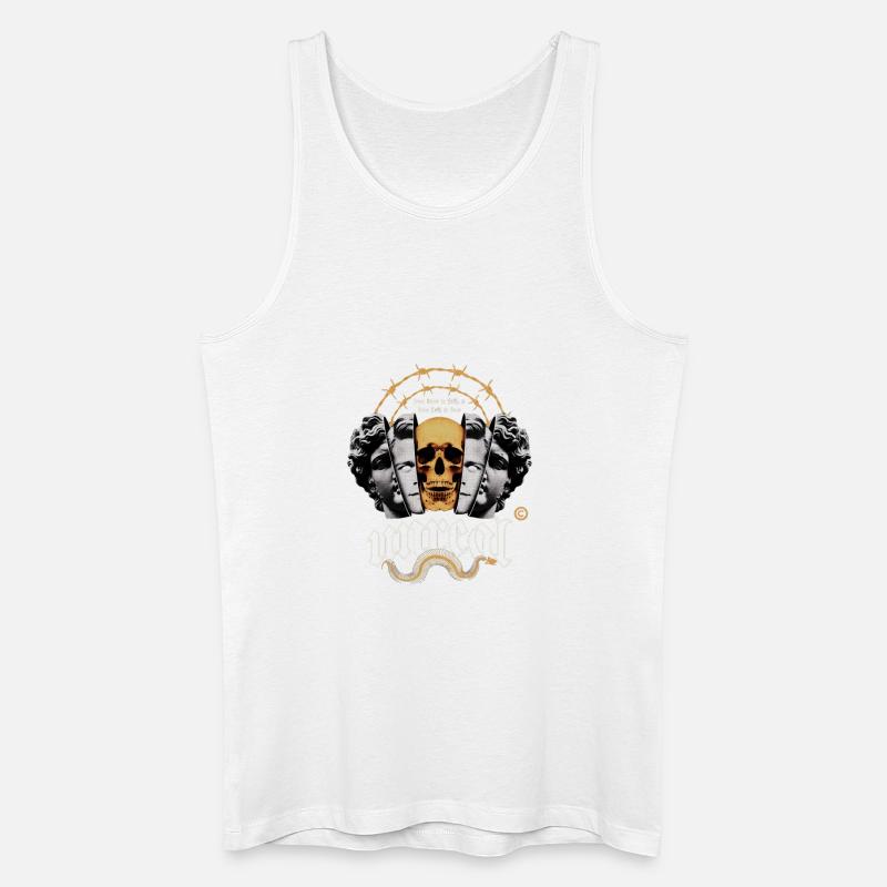 Schädelkreis mit Stacheldraht - Männer Bio Tank Top - Weiß