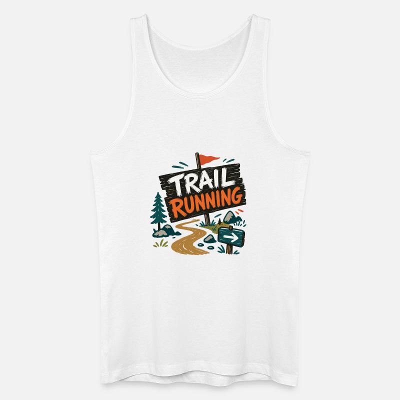 Trailrunning - Männer Bio Tank Top - Weiß