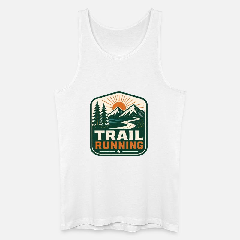 Trailrunning - Männer Bio Tank Top - Weiß
