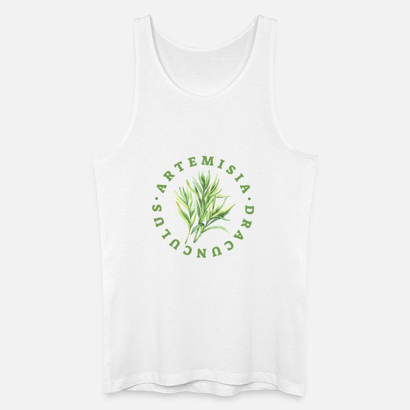 Artemisia Dracunculus Blattemblem - Männer Bio Tank Top - Weiß