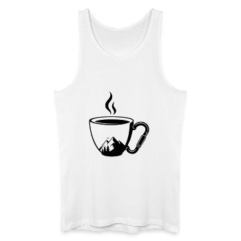 Montagnes Coffee Cup Carabiner en plein air - Débardeur bio Homme - blanc - Devant