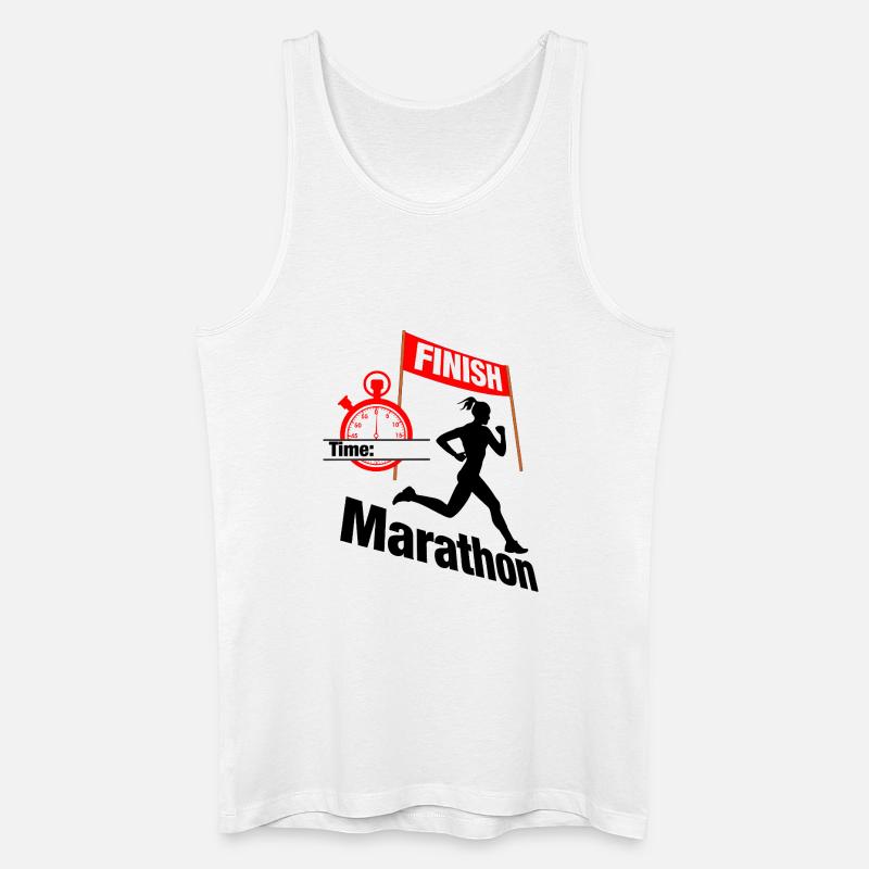 Coureuse marathonienne – Temps de course - Débardeur bio Homme - blanc