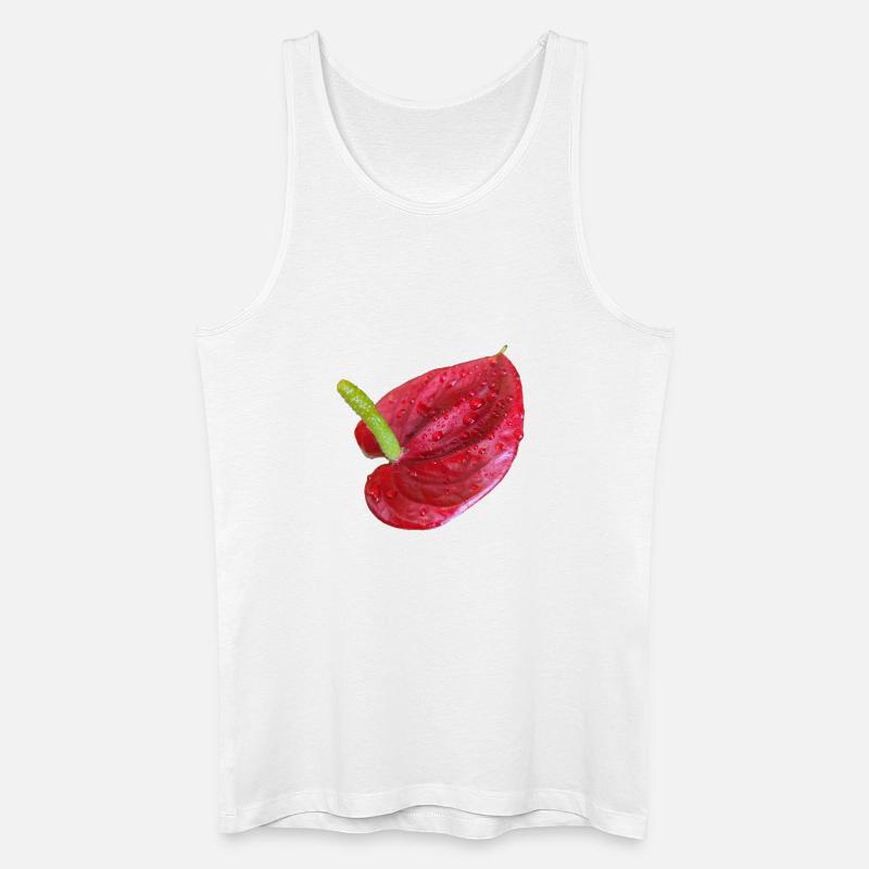 Vibrant_Red_Anthurium_Flower - Männer Bio Tank Top - Weiß
