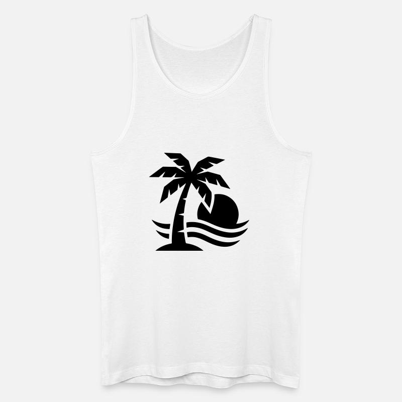 Palm Tree Beach Sun - Débardeur bio Homme - blanc
