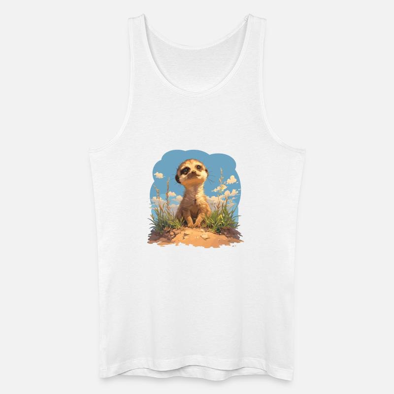 Suricate Erdmännchen - Débardeur bio Homme - blanc