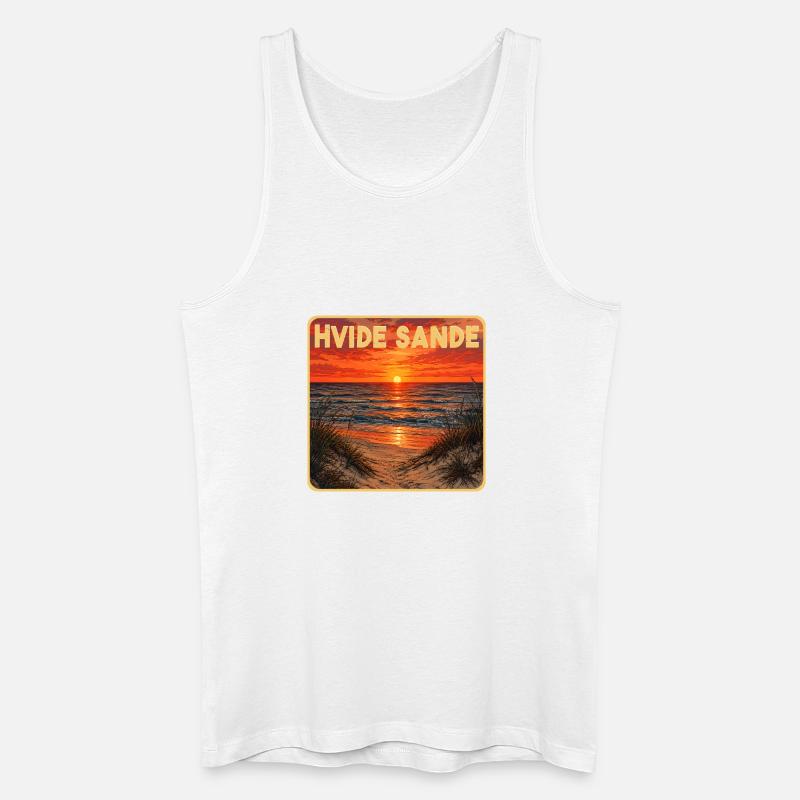 Hvide Sande Dänemark - Männer Bio Tank Top - Weiß