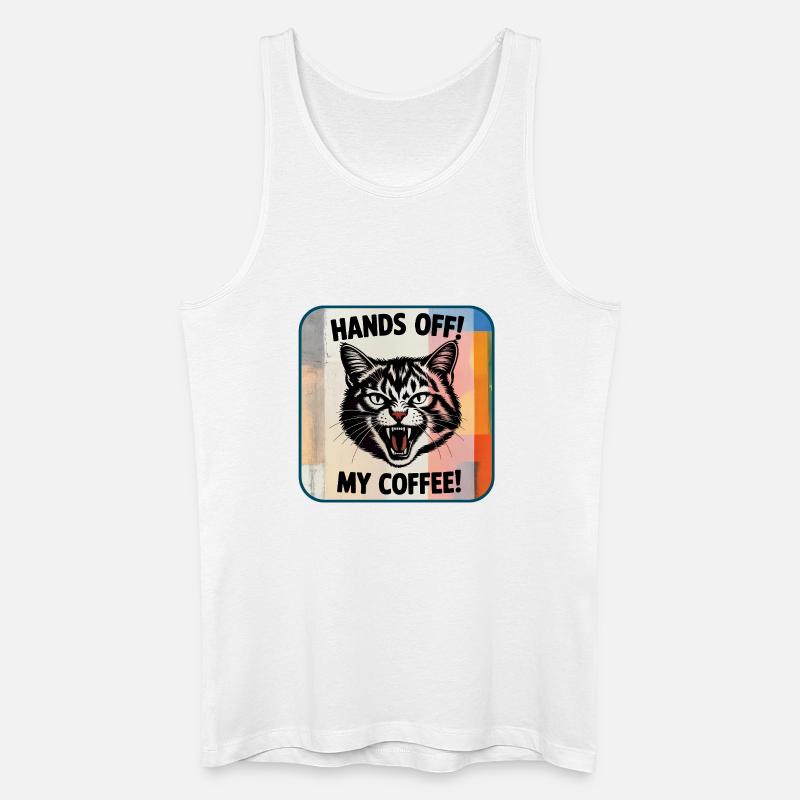Pas touche ! Mon café - Débardeur bio Homme - blanc