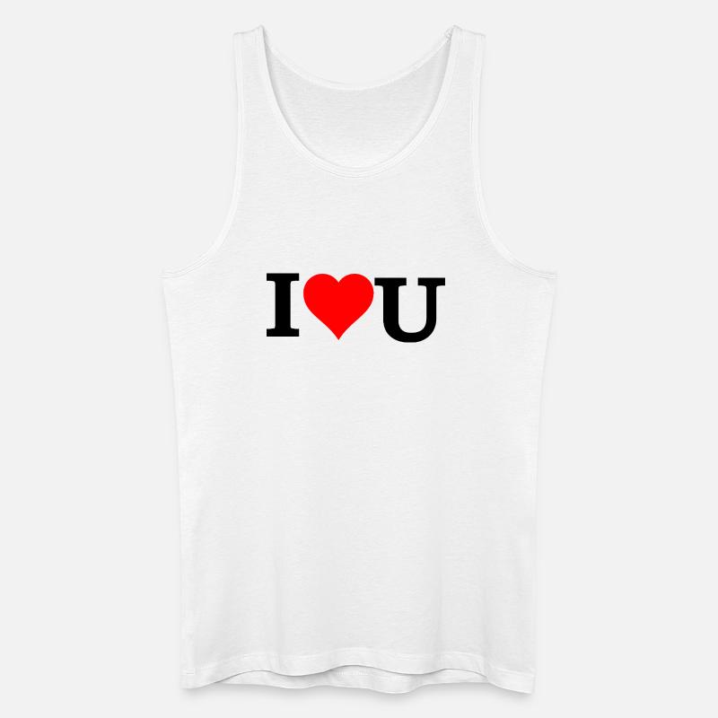 Rotes Herz auf Schwarz - Männer Bio Tank Top - Weiß