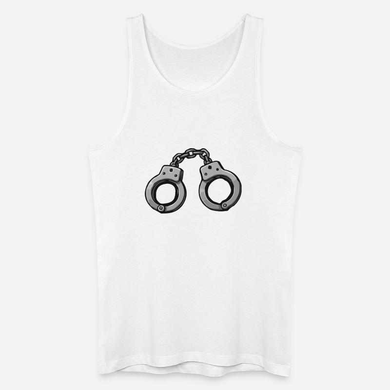 Handschellen Grafik - Männer Bio Tank Top - Weiß