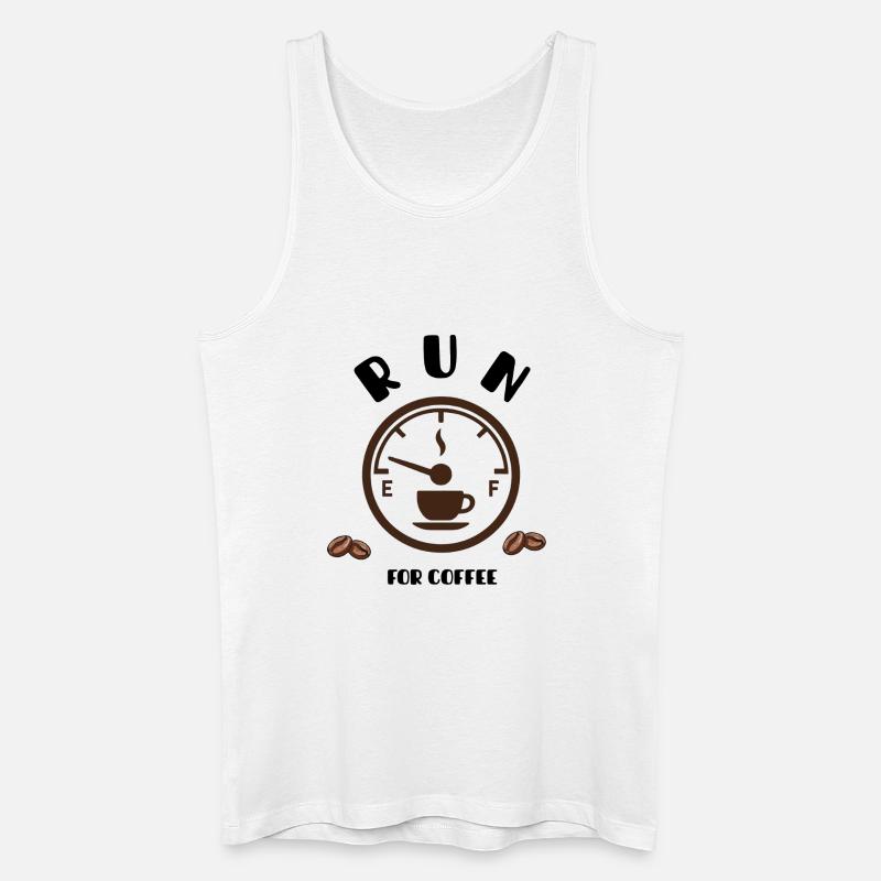 Coffee Pointer Dial Design - Men’s Organic Tank Top - white