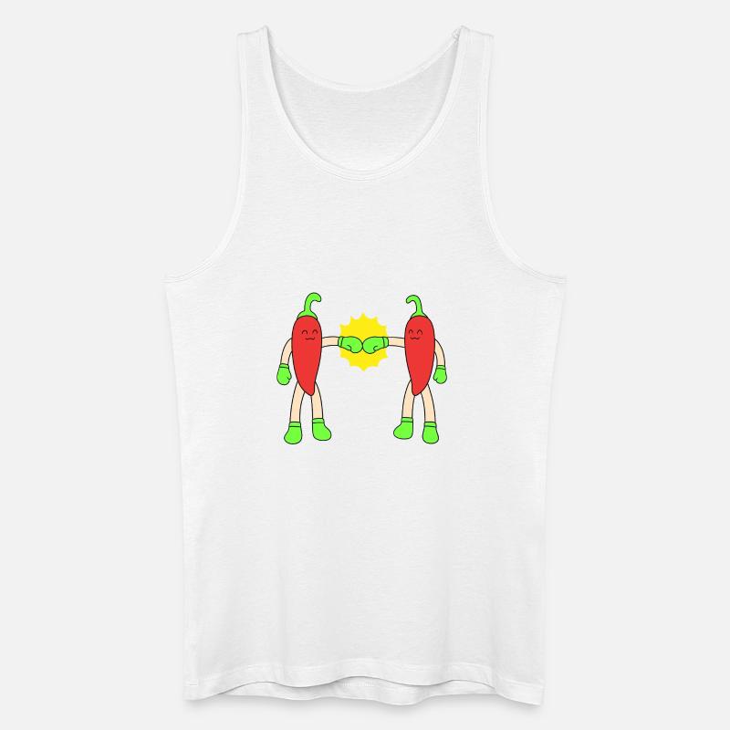 Chili-Fauststoß - Männer Bio Tank Top - Weiß