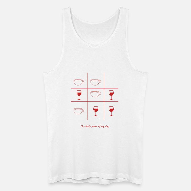 Kaffee oder Wein englisch - Männer Bio Tank Top - Weiß