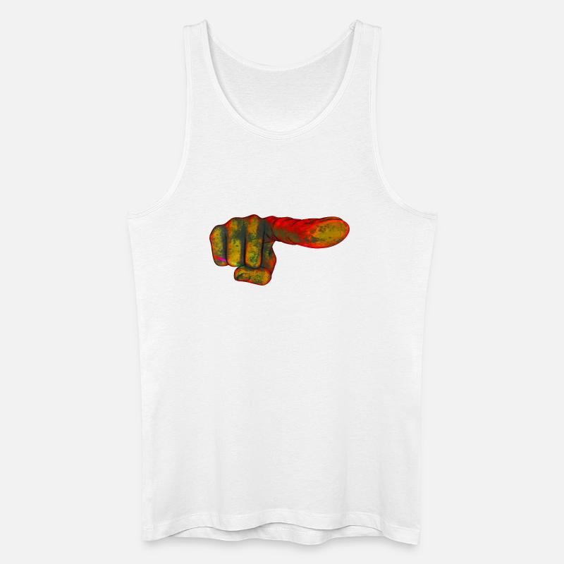 Farbexplosion Zeigefinger - Männer Bio Tank Top - Weiß
