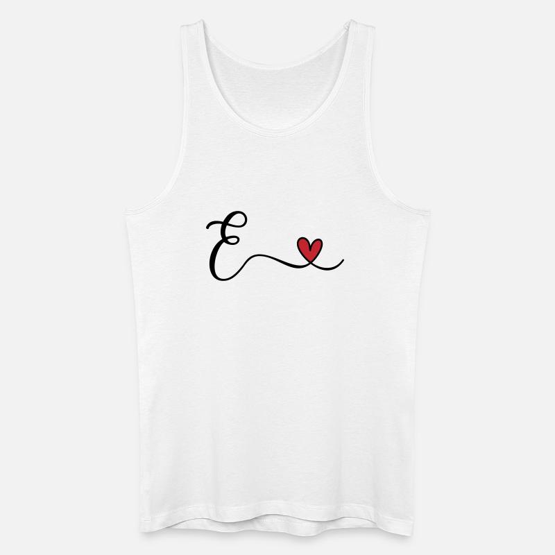 Letter E Monogram - Men’s Organic Tank Top - white