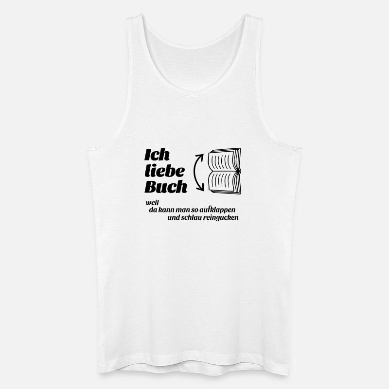 Ich liebe Buch - Männer Bio Tank Top - Weiß