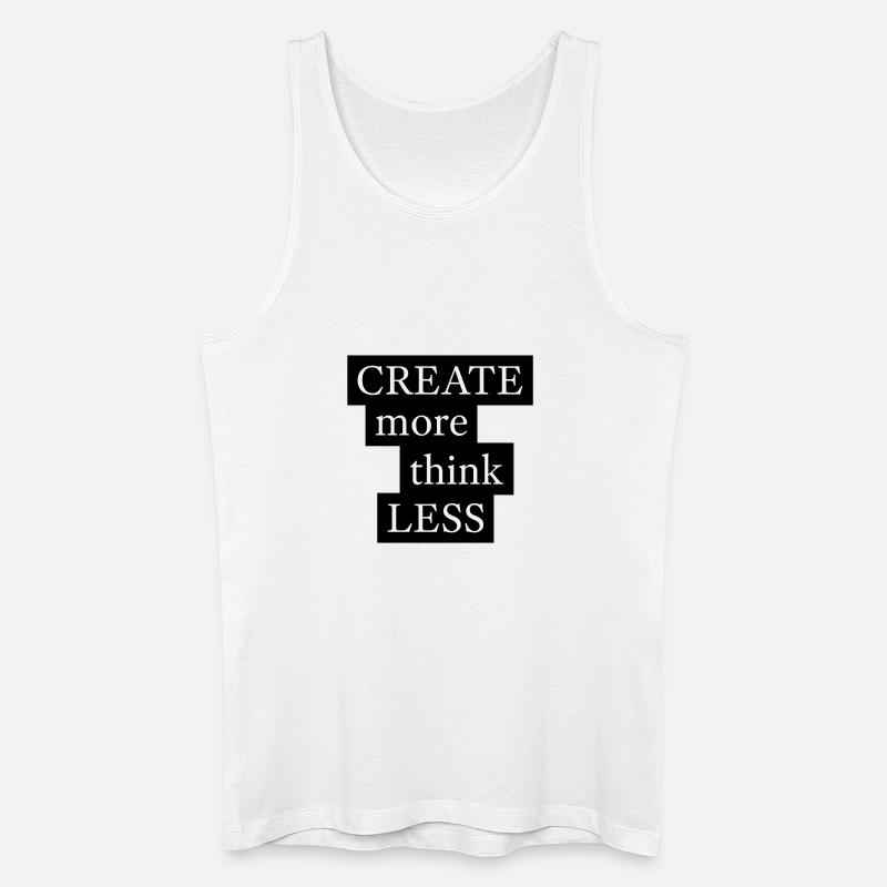 CREATE more think LESS - Männer Bio Tank Top - Weiß