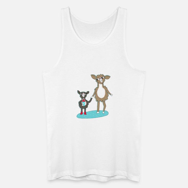Lama Einschulung - Männer Bio Tank Top - Weiß