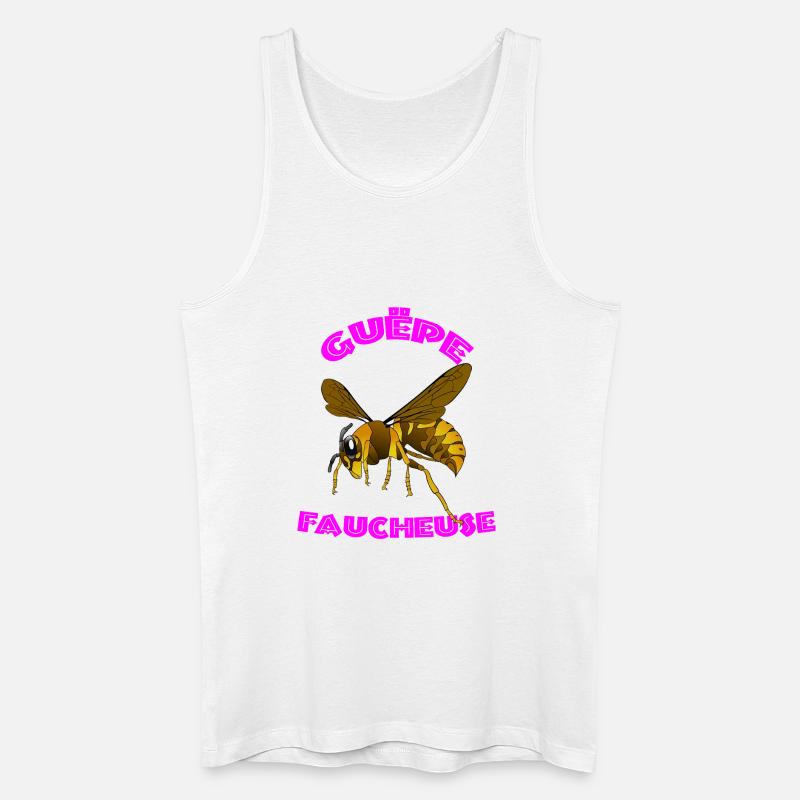 Vector Reaper Wespe – Rosa Bogendesign - Männer Bio Tank Top - Weiß