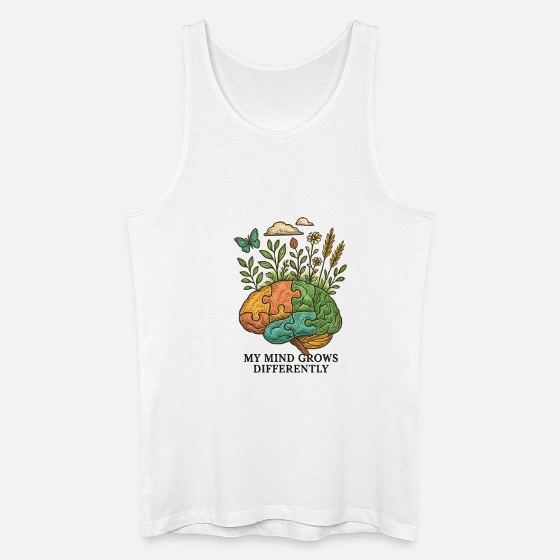 Brain grows differently - Men’s Organic Tank Top - white