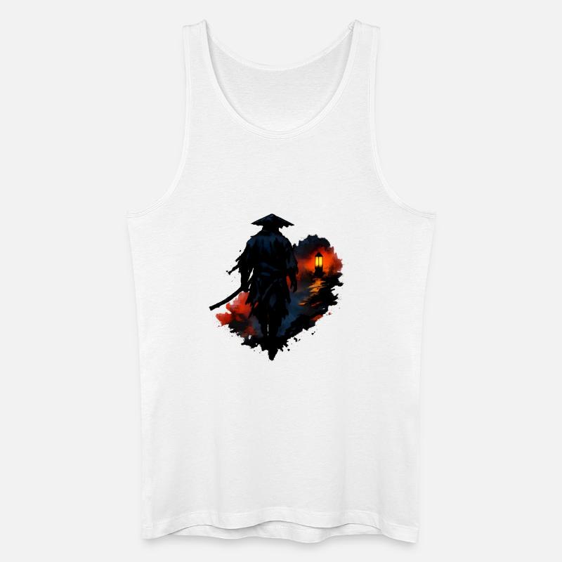 Nachtwanderer mit Laterne - Männer Bio Tank Top - Weiß