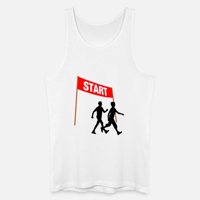 Walking Start Duo - Männer Bio Tank Top - Weiß