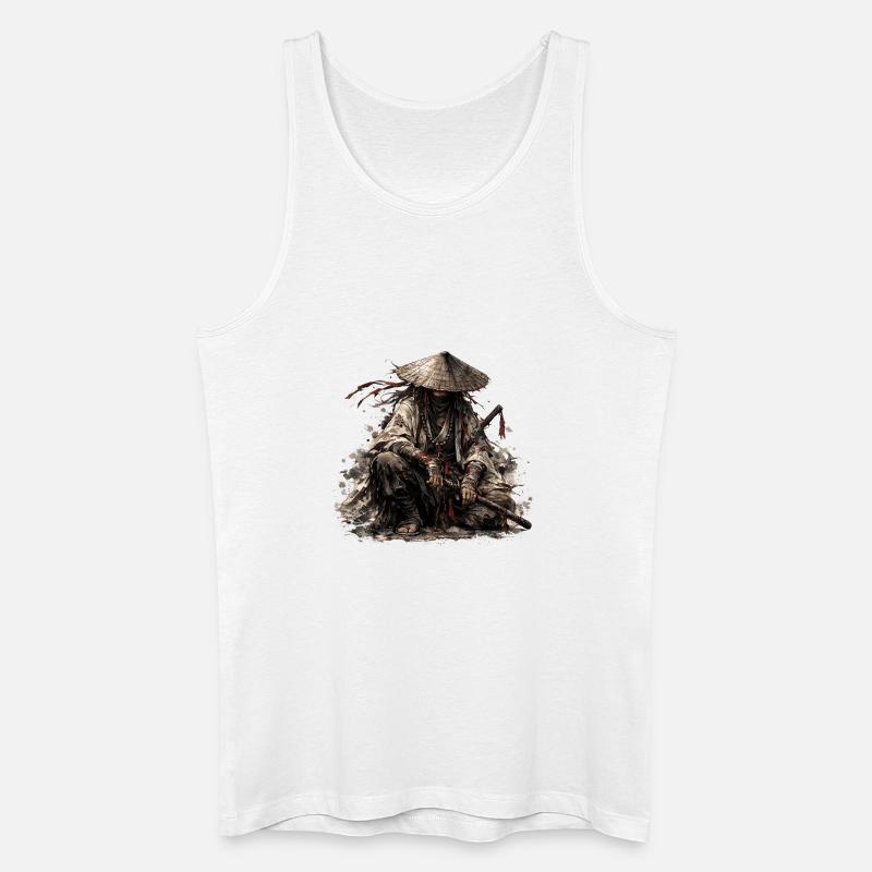 Shadow Ronin Samurai - Men’s Organic Tank Top - white