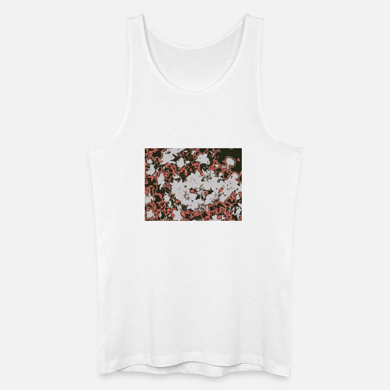 Red Nebula Abstract Pattern - Men’s Organic Tank Top - white