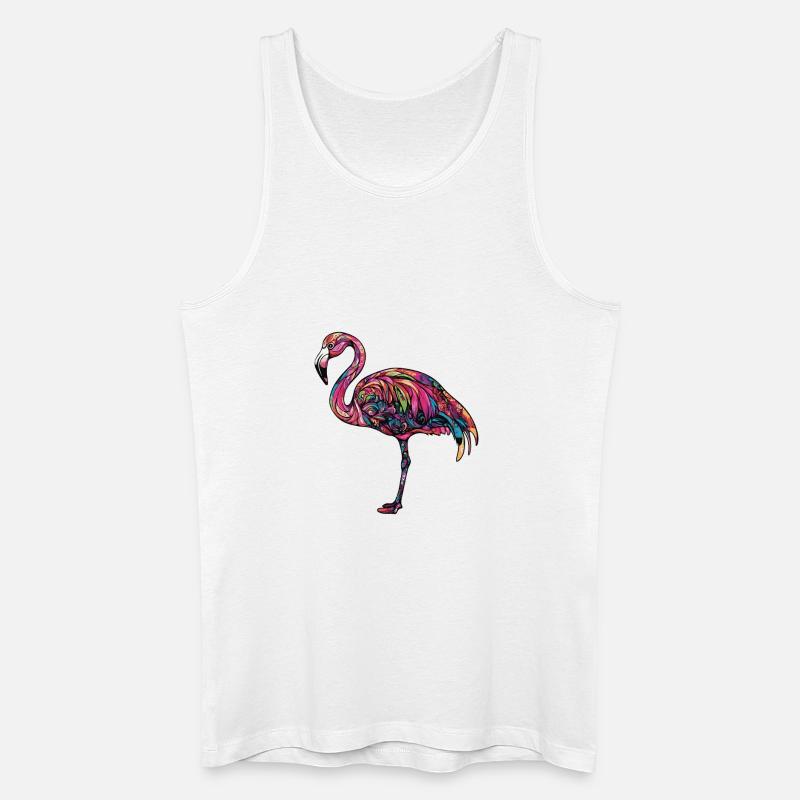 Flamingo Bunt - Männer Bio Tank Top - Weiß