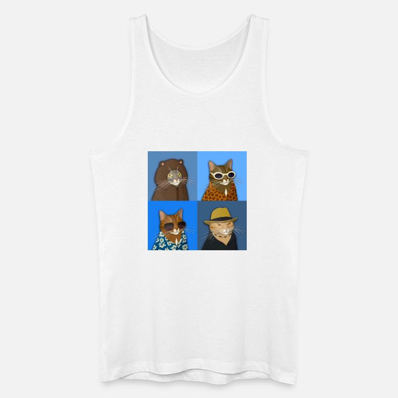 Getigerte Katzensorte - Männer Bio Tank Top - Weiß