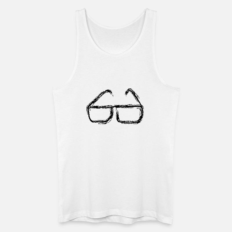Brille - Männer Bio Tank Top - Weiß