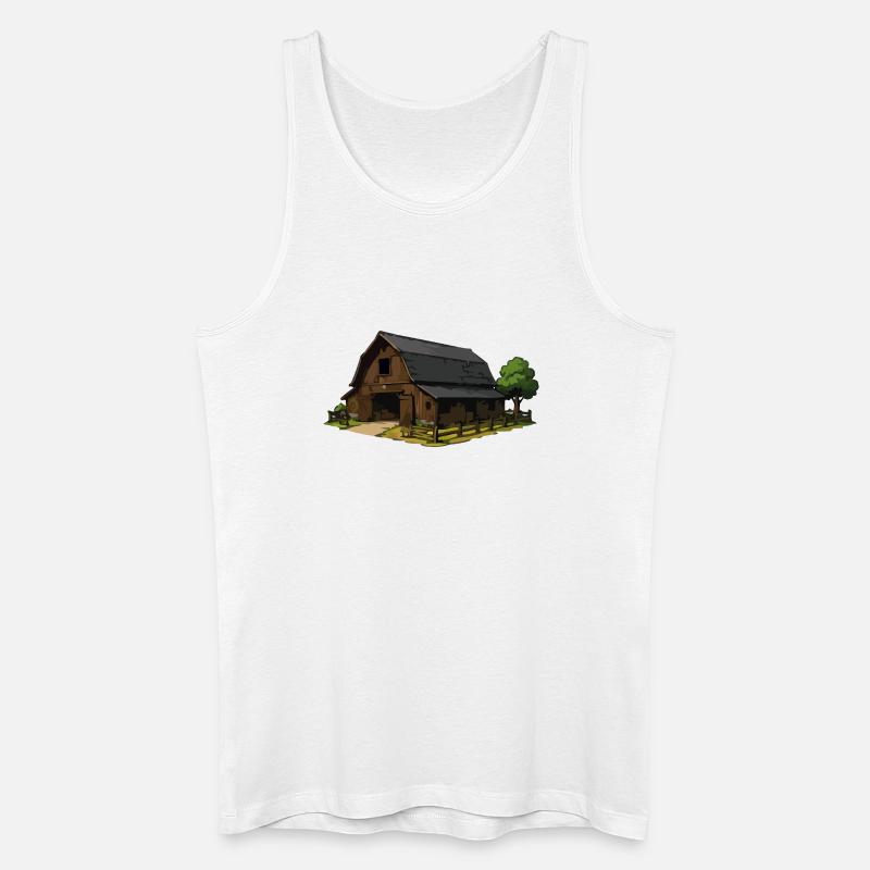 Rustikale Scheune Illustration - Männer Bio Tank Top - Weiß