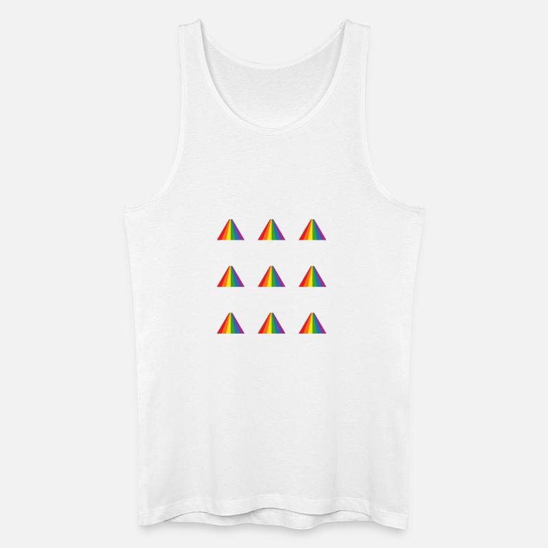 Regenbogenpyramidenmuster - Männer Bio Tank Top - Weiß