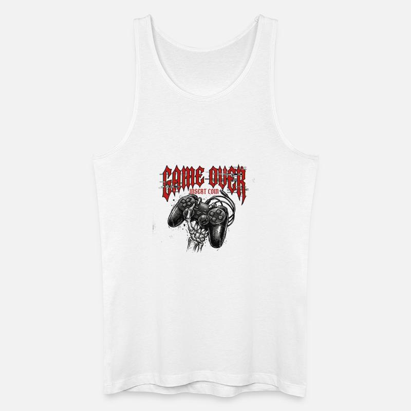 Game Over Retro Controller Grunge - Männer Bio Tank Top - Weiß