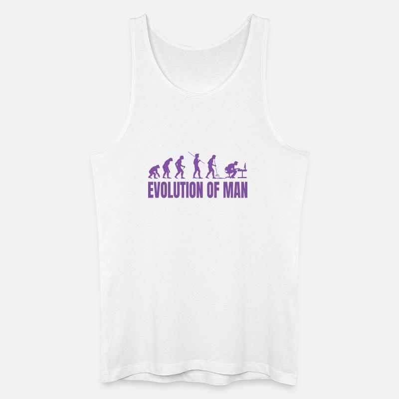 Programmierer Computerfreak Evolution Retro - Männer Bio Tank Top - Weiß