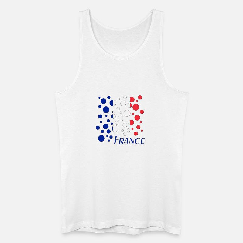 French Circle Dots Pattern - Men’s Organic Tank Top - white