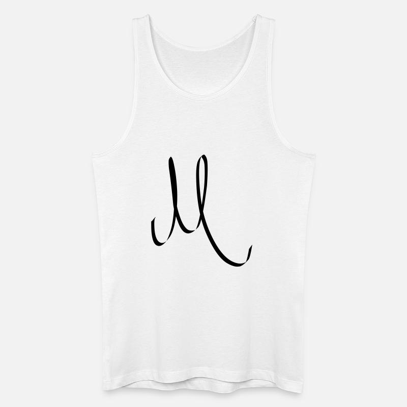 Buchstabe M - Männer Bio Tank Top - Weiß