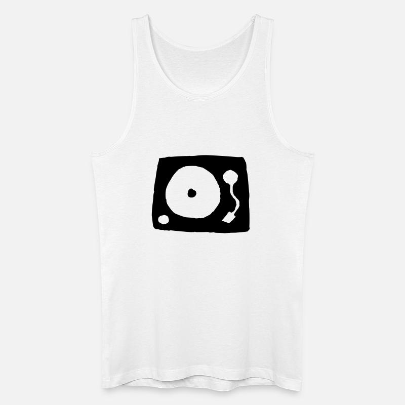 Plattenspieler - Männer Bio Tank Top - Weiß