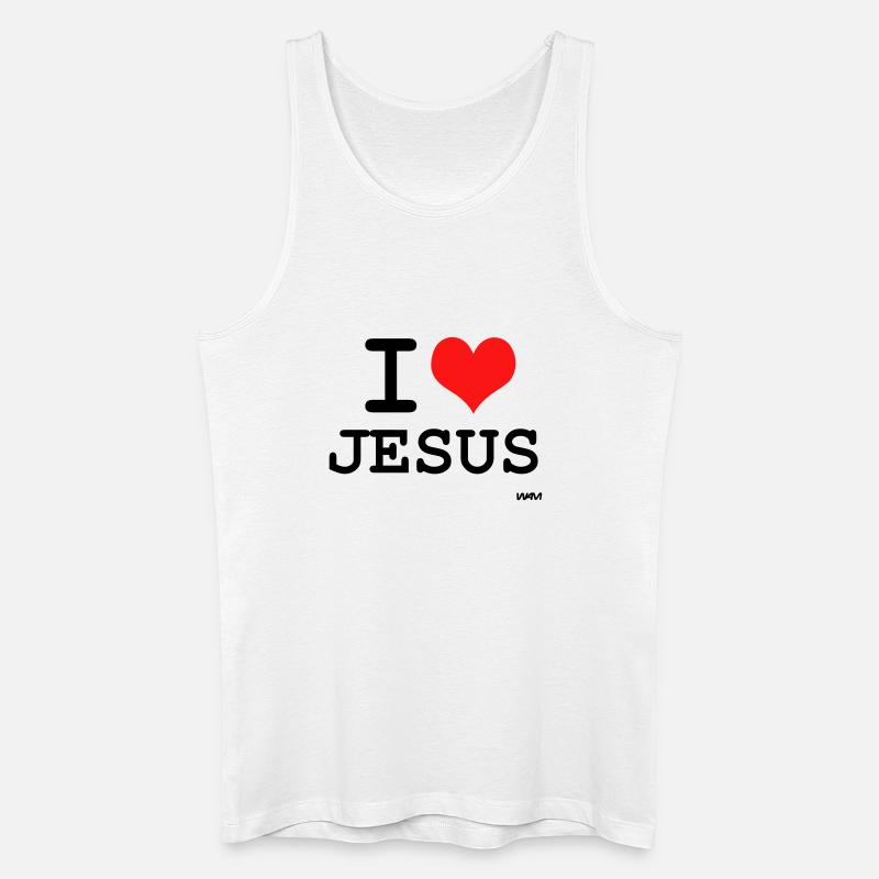 jesus - Männer Bio Tank Top - Weiß