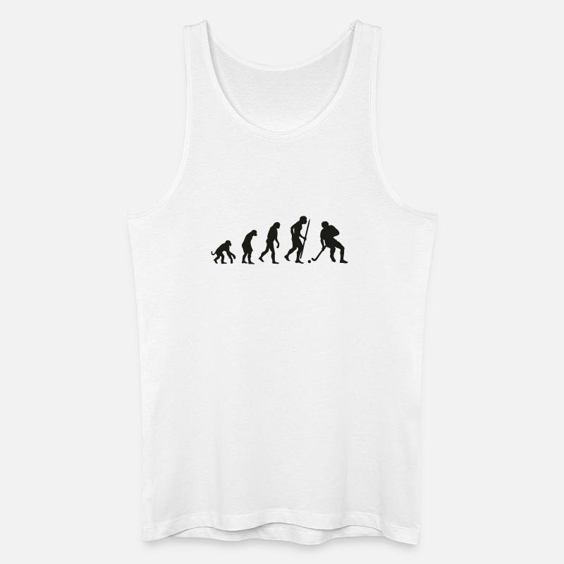 Evolution der Feldhockey - Männer Bio Tank Top - Weiß